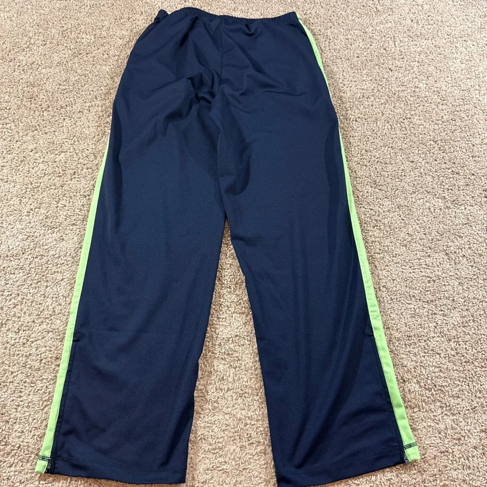 Vintage Oleg Cassini Sport Track Pants Mens Medium Navy Blue Side Stripe 90s